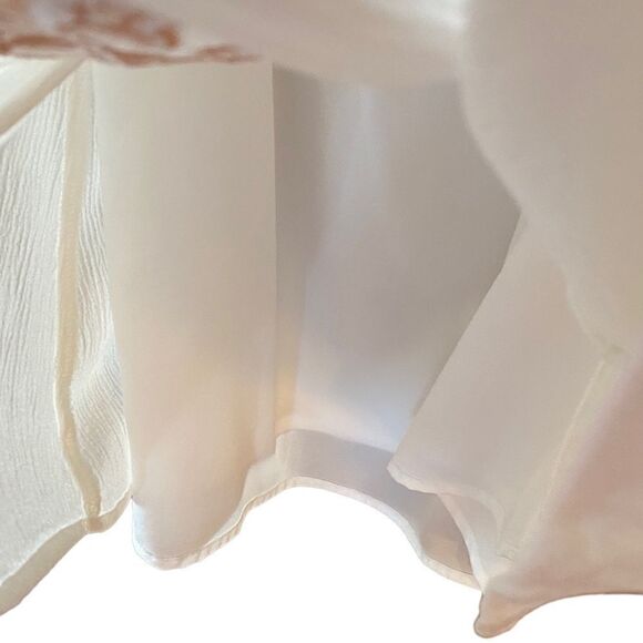 Tobi Sz XS Cream Gauze Peach Embroidered Design Flowy Off/On Shoulder Top - Picture 5 of 8